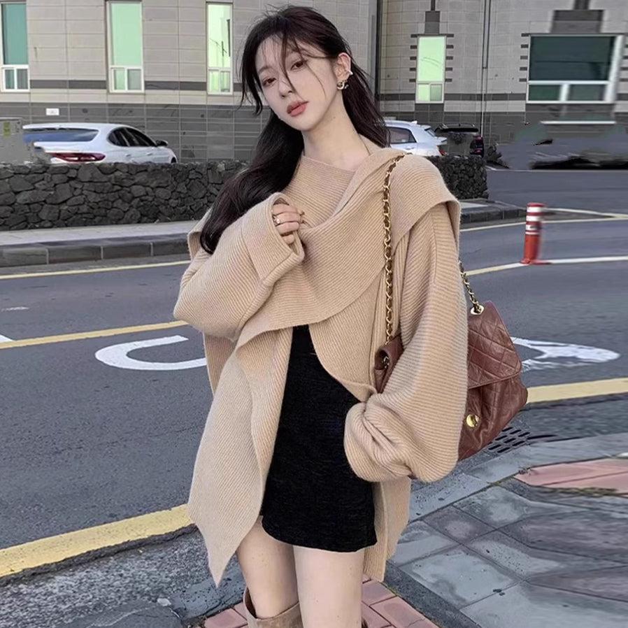 【tops】ゆったりニットケープセーターG23659