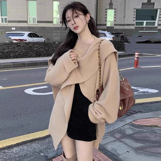 【tops】ゆったりニットケープセーターG23659