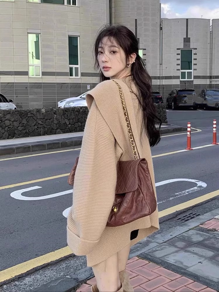 【tops】ゆったりニットケープセーターG23659