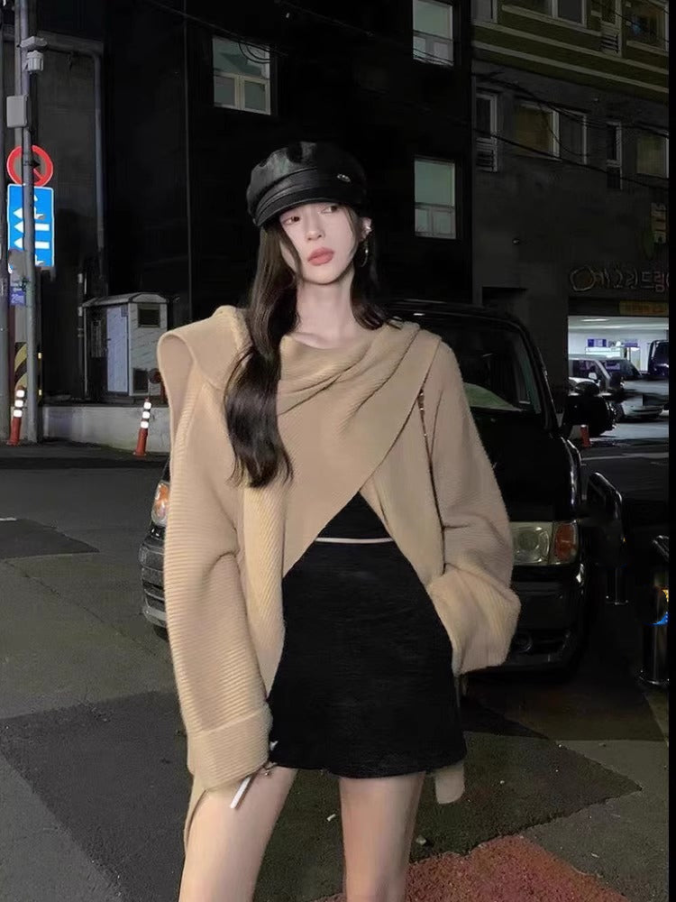 【tops】ゆったりニットケープセーターG23659