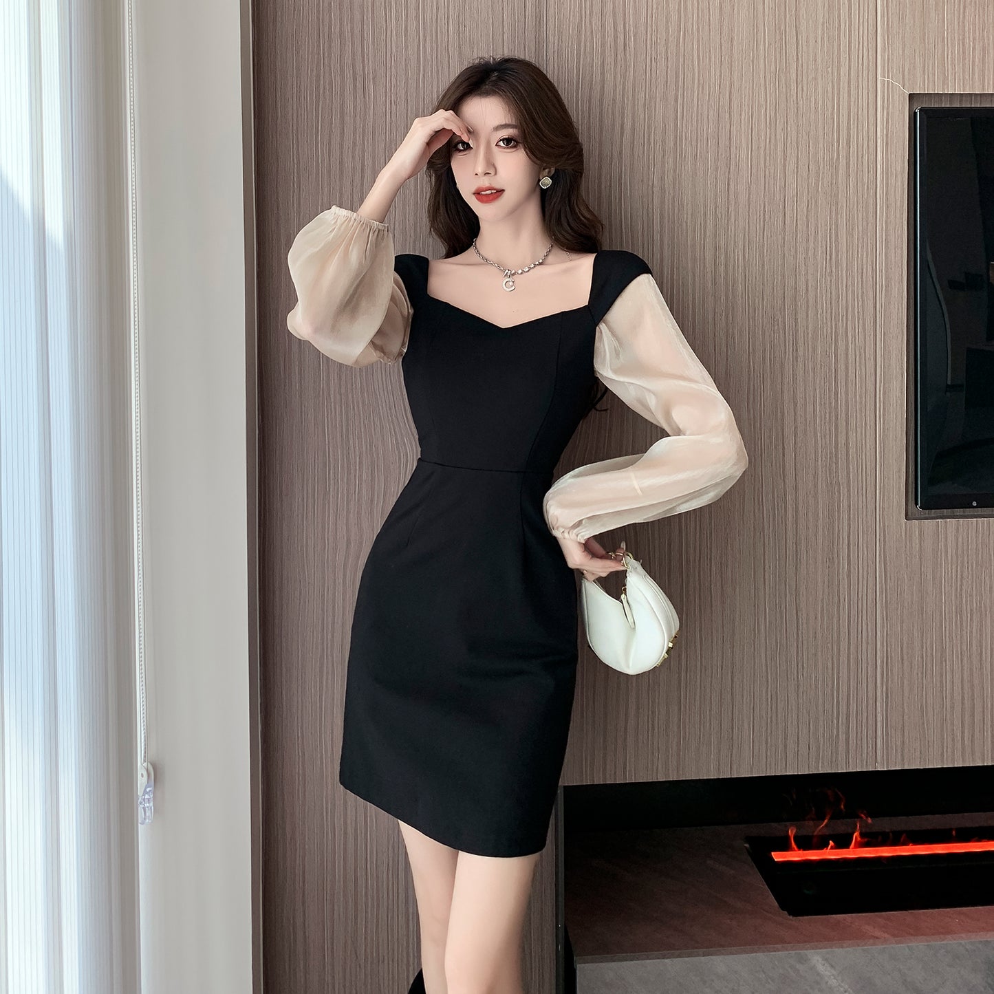 【dress】体型カバーデートワンピースG23660