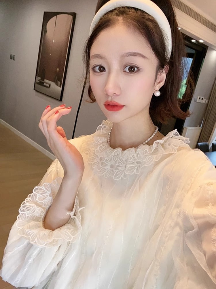 【tops】レースブラウスG23675