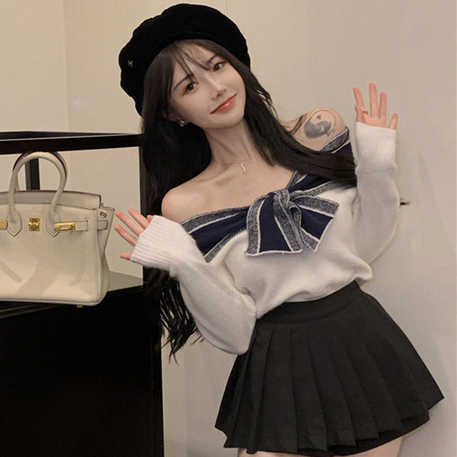 【tops】リボンニットセータG23678