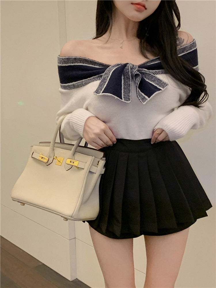 【tops】リボンニットセータG23678