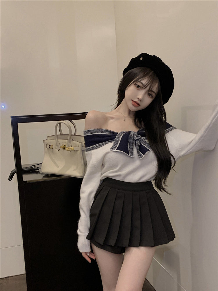 【tops】リボンニットセータG23678