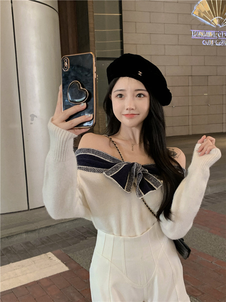 【tops】リボンニットセータG23678