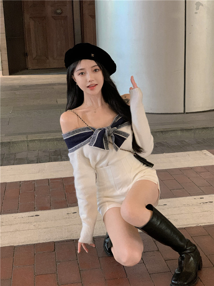 【tops】リボンニットセータG23678