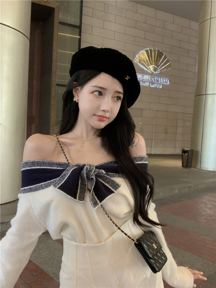 【tops】リボンニットセータG23678