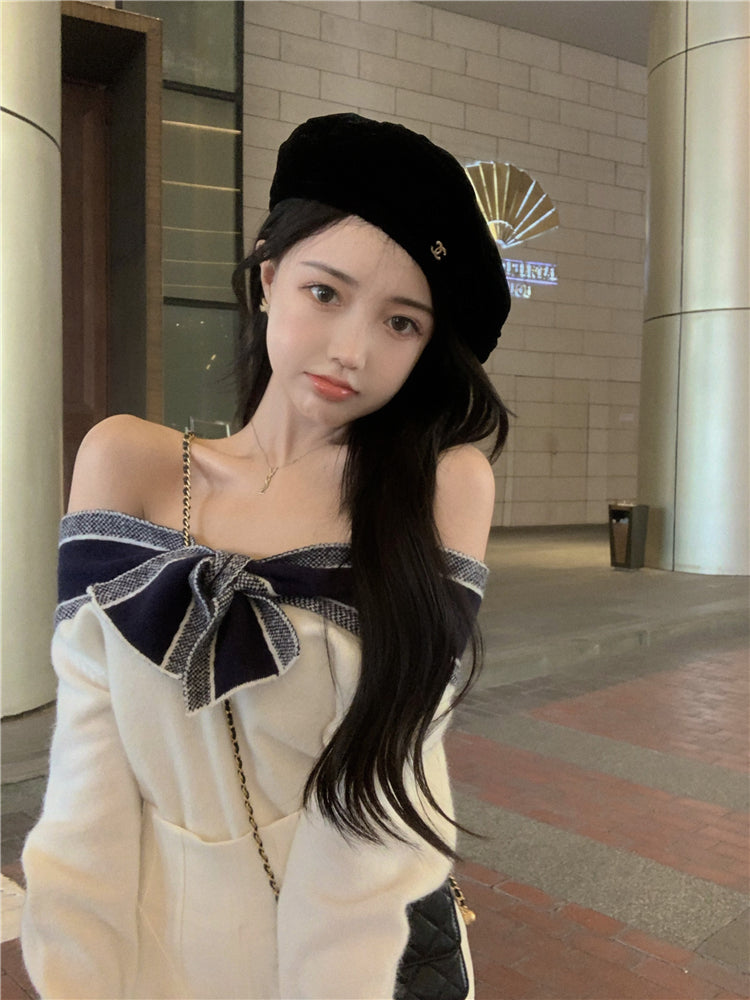 【tops】リボンニットセータG23678