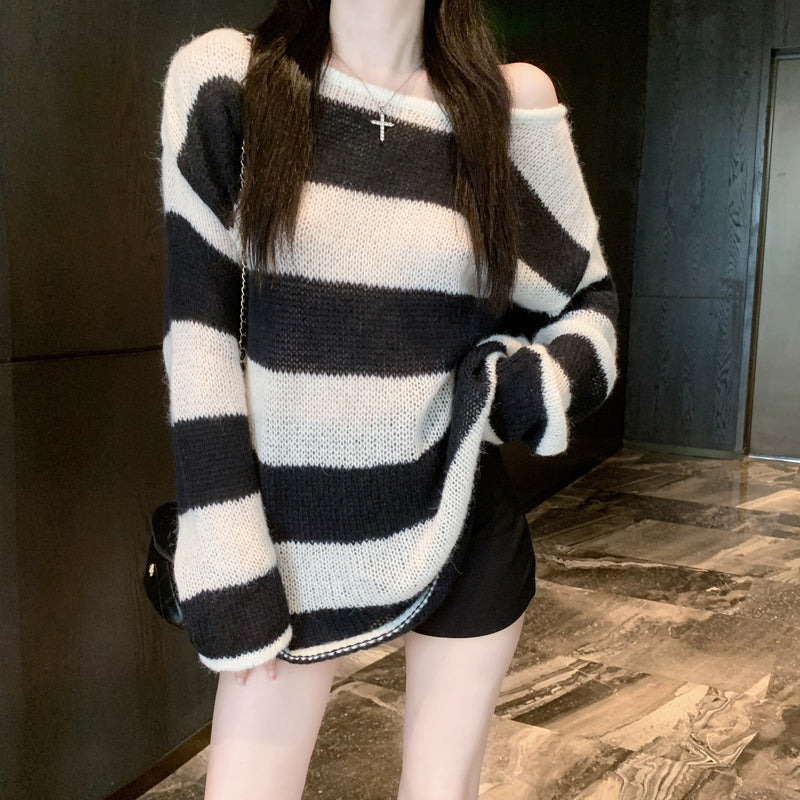 【tops】ストライプ柄ニットG23679