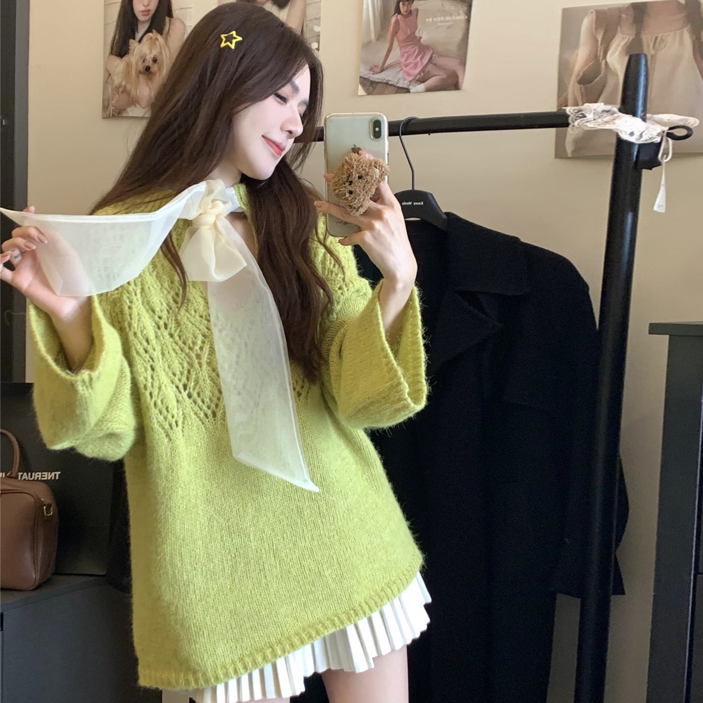 【tops】ゆったり透かし彫りニットG23682