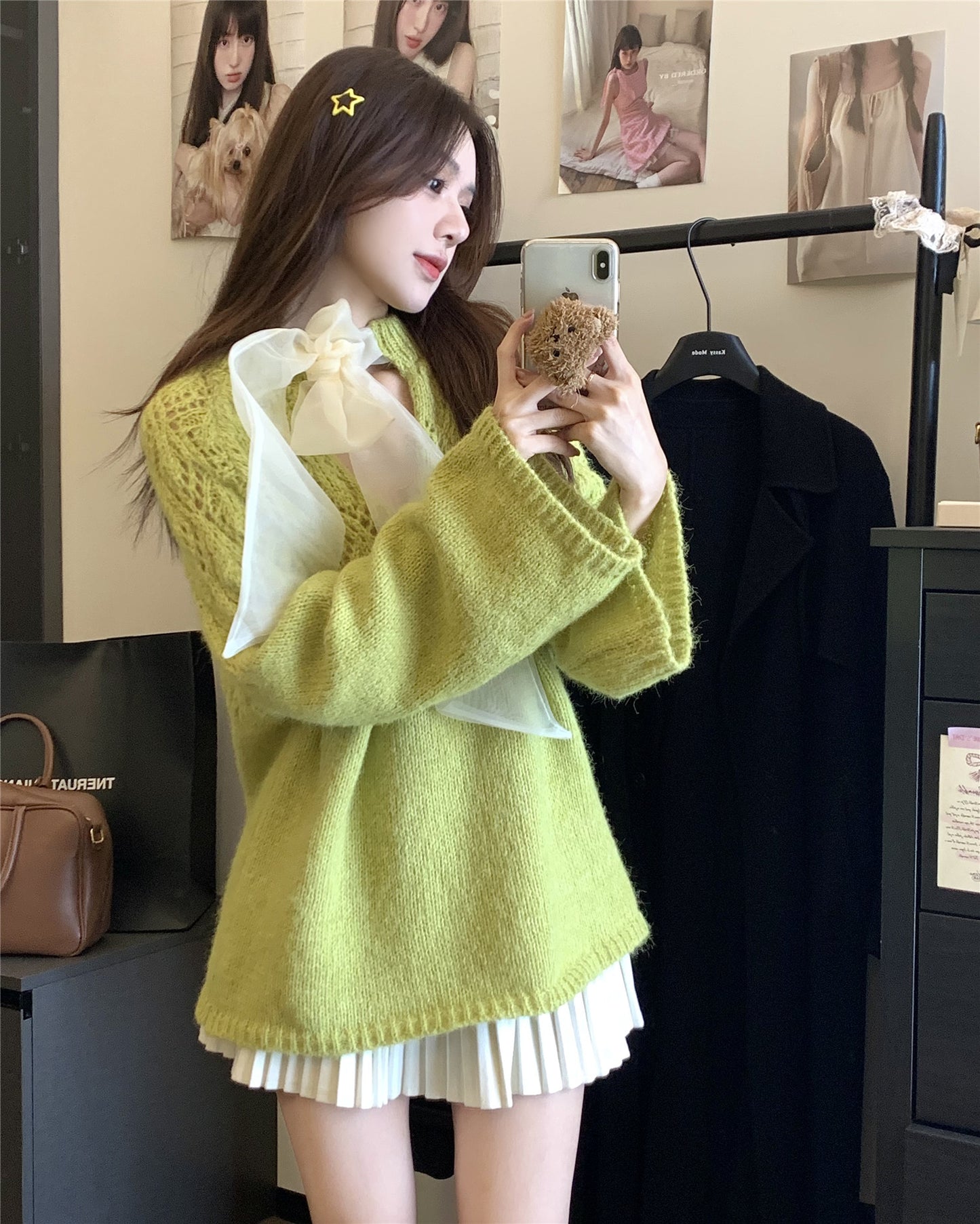 【tops】ゆったり透かし彫りニットG23682