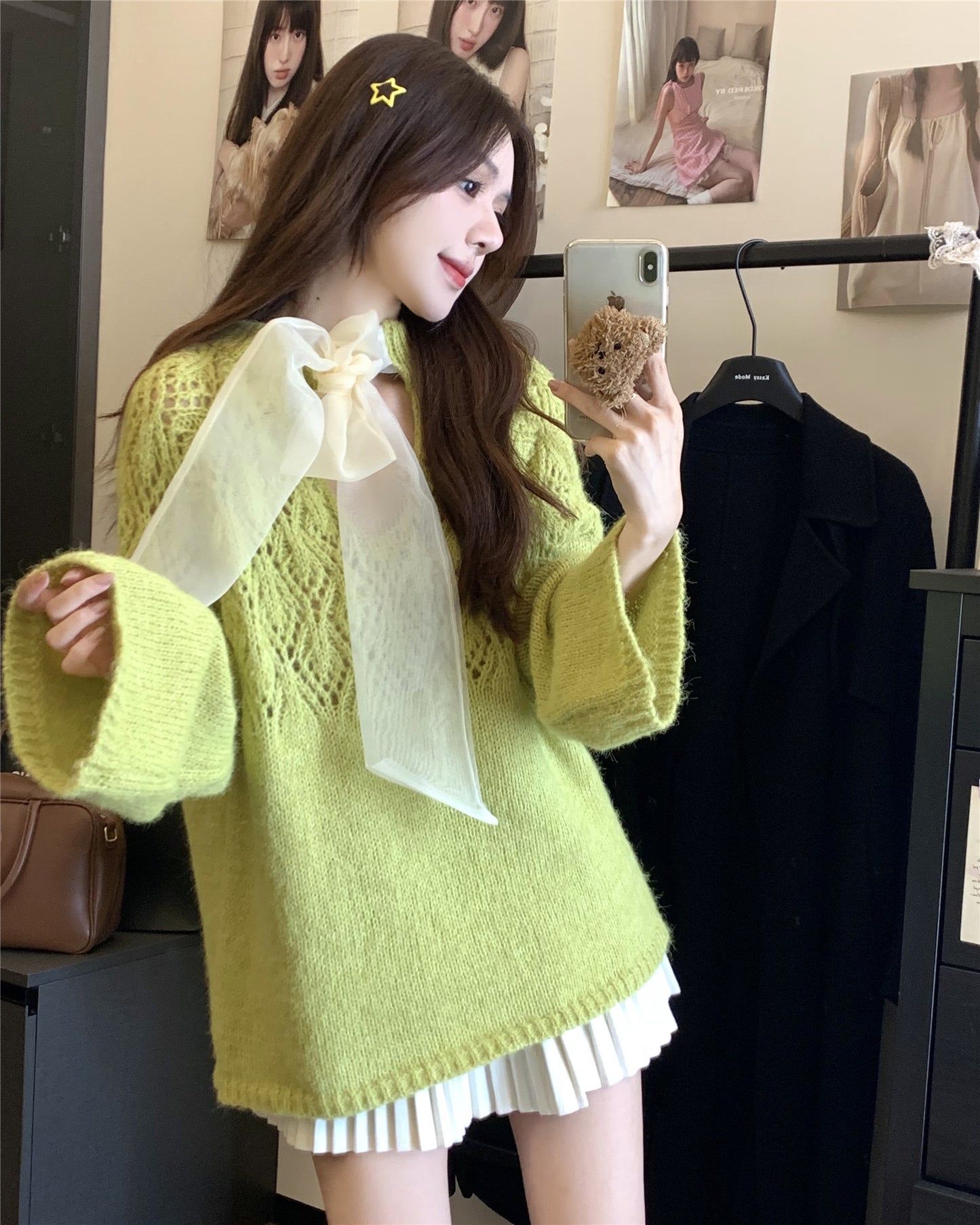 【tops】ゆったり透かし彫りニットG23682