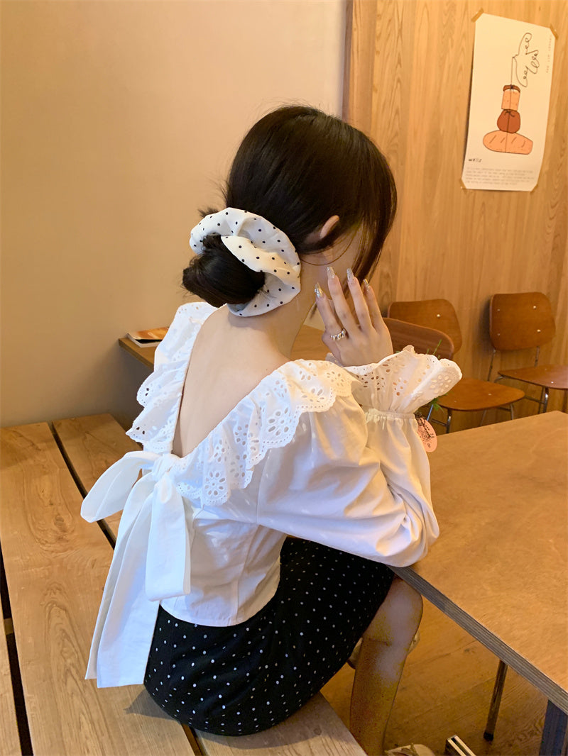 【tops】フリル長袖ブラウスG23685