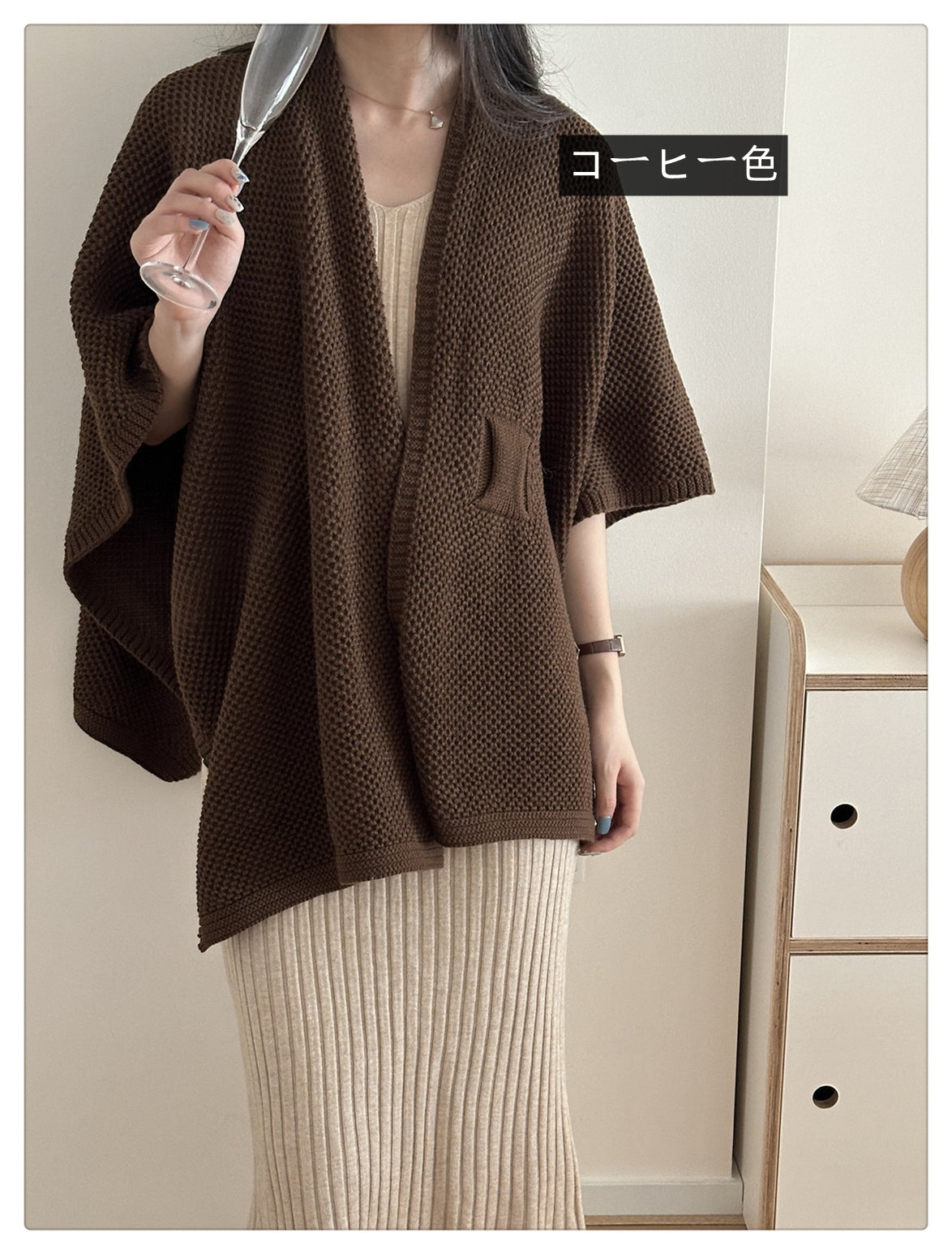 【tops】ゆったりニットケープG23687