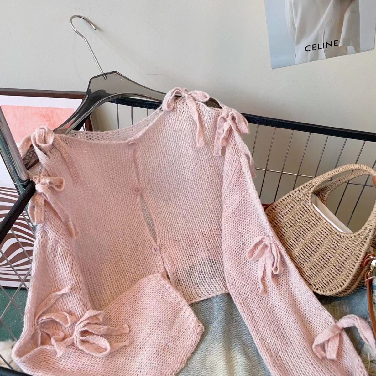 【tops】ゆったりリボンニットセータG23694