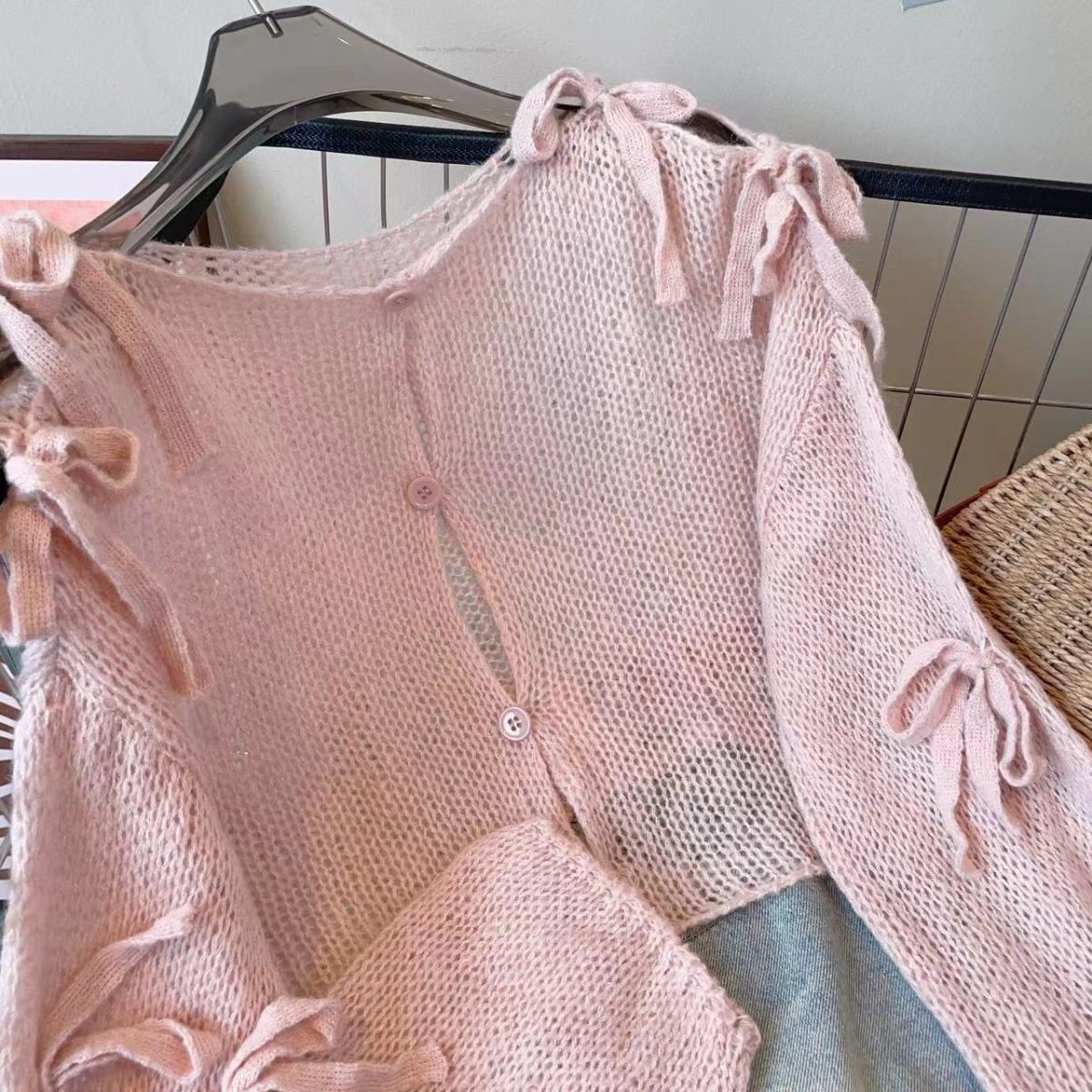 【tops】ゆったりリボンニットセータG23694