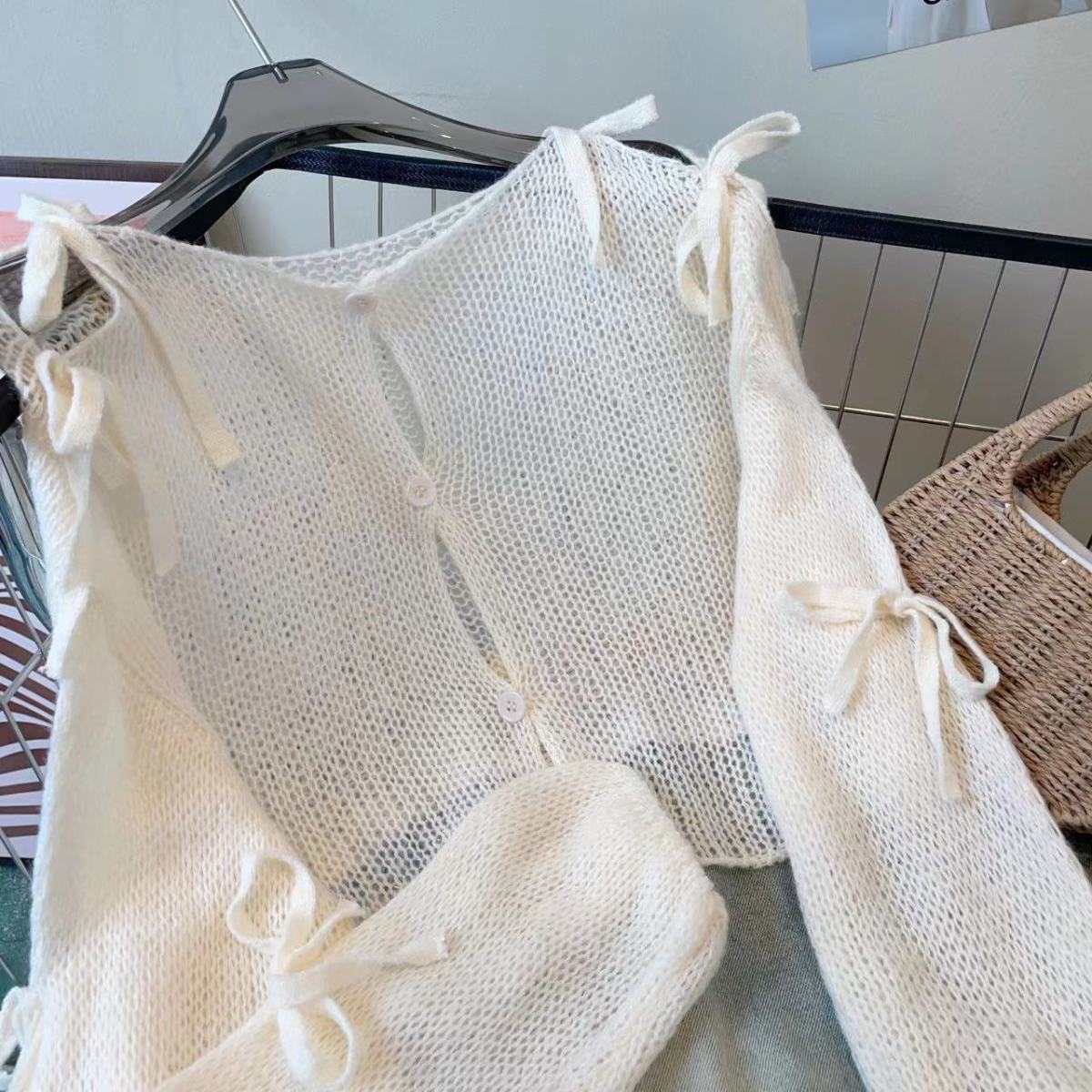 【tops】ゆったりリボンニットセータG23694