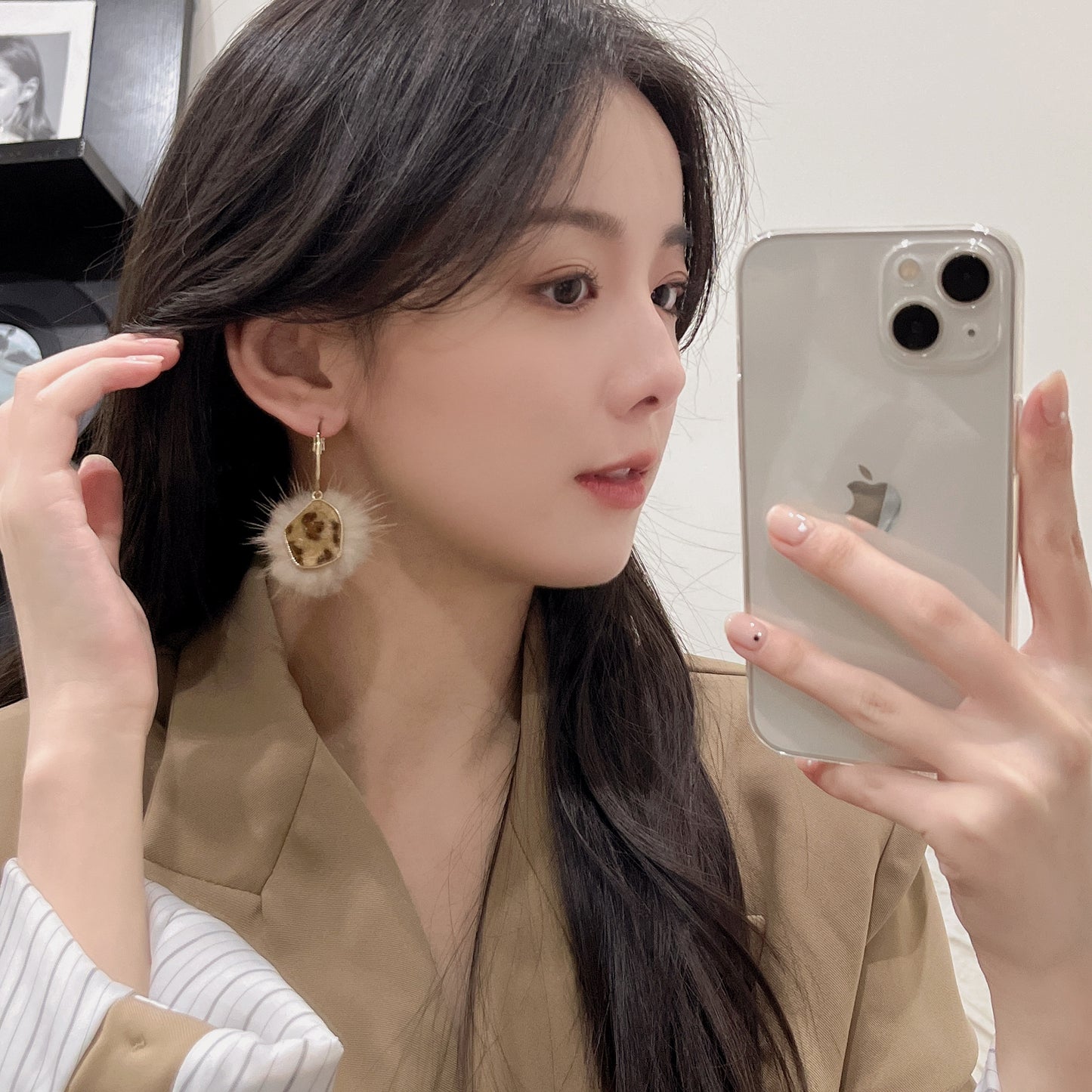 【小物】ファーイヤリングアクセサリーG23698