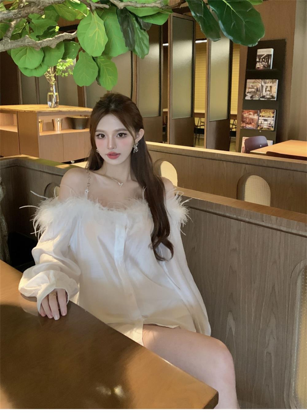 【tops】ファーボートネックブラウスG23706