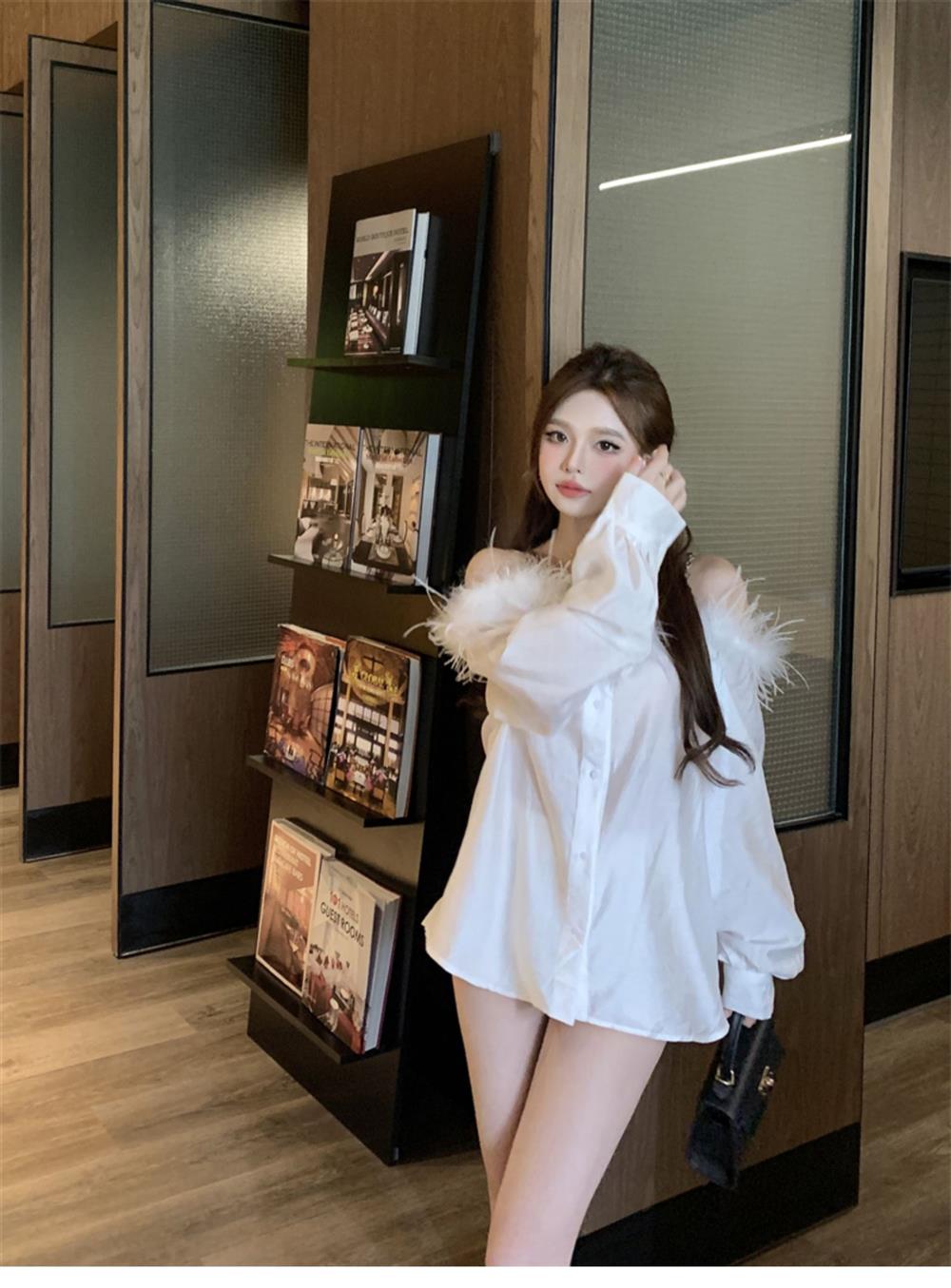 【tops】ファーボートネックブラウスG23706