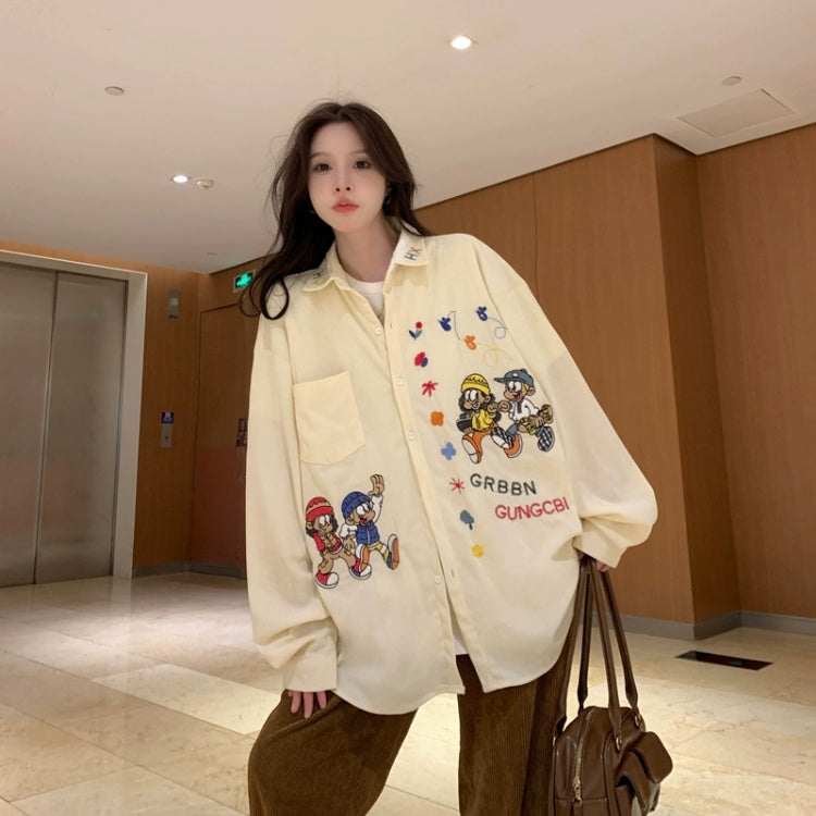 【tops】春秋コールテン長袖シャツG23709