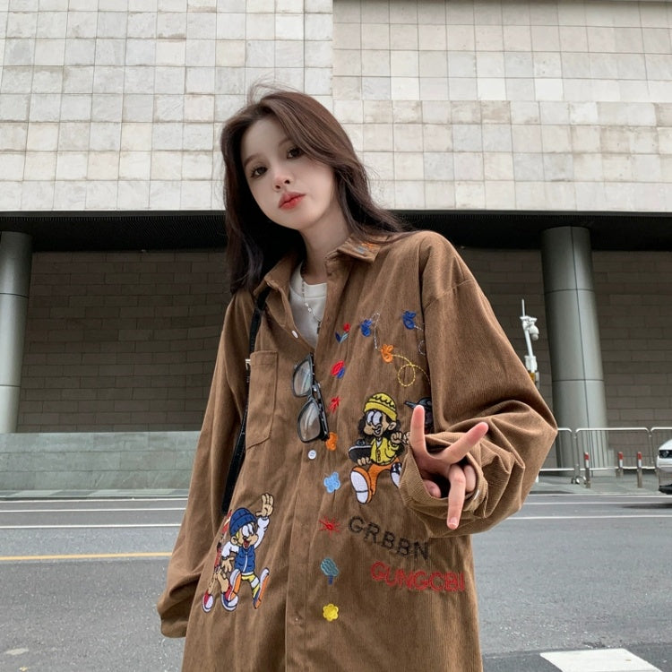 【tops】春秋コールテン長袖シャツG23709