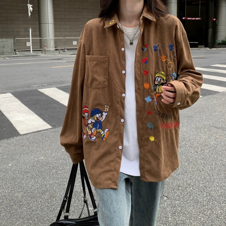 【tops】春秋コールテン長袖シャツG23709