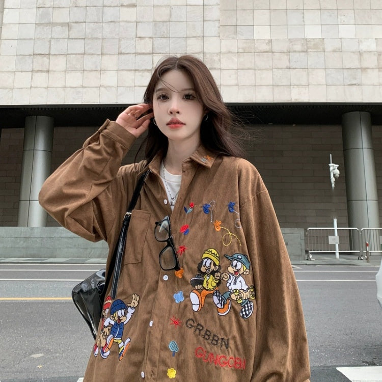 【tops】春秋コールテン長袖シャツG23709