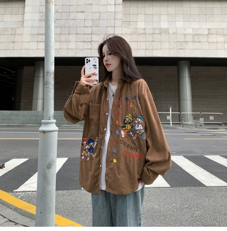 【tops】春秋コールテン長袖シャツG23709