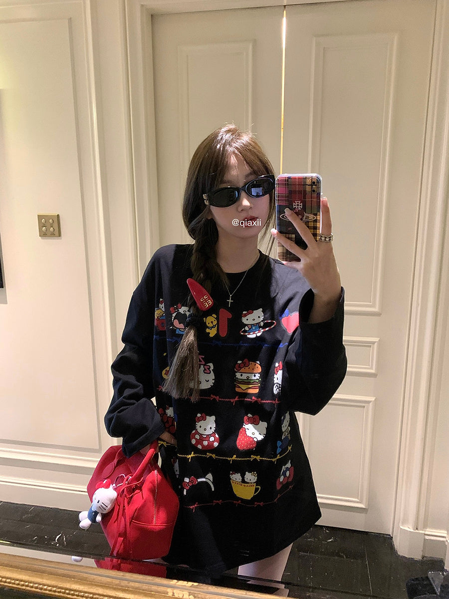 【tops】カートゥーン長袖TシャツG23719