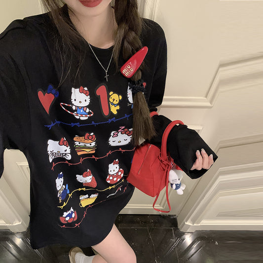 【tops】カートゥーン長袖TシャツG23719