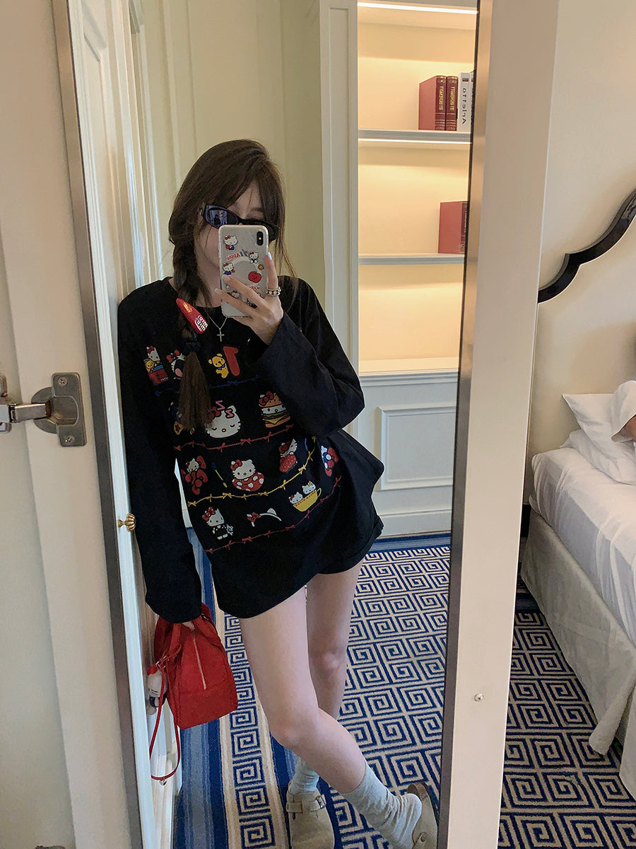 【tops】カートゥーン長袖TシャツG23719