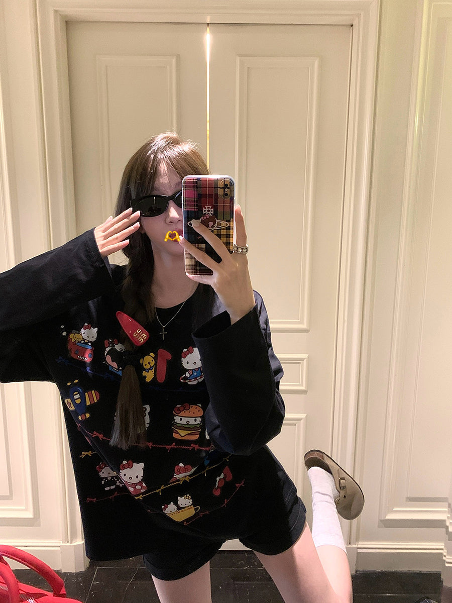 【tops】カートゥーン長袖TシャツG23719