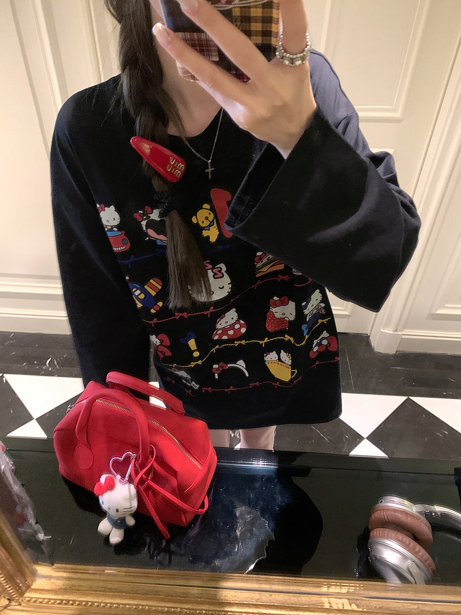 【tops】カートゥーン長袖TシャツG23719