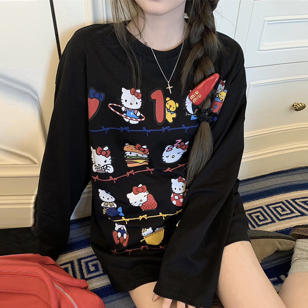 【tops】カートゥーン長袖TシャツG23719