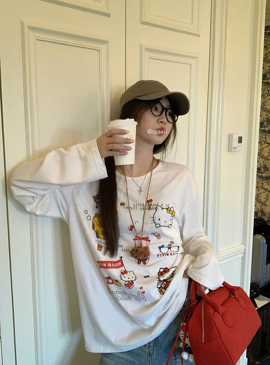 【tops】カートゥーン長袖TシャツG23719