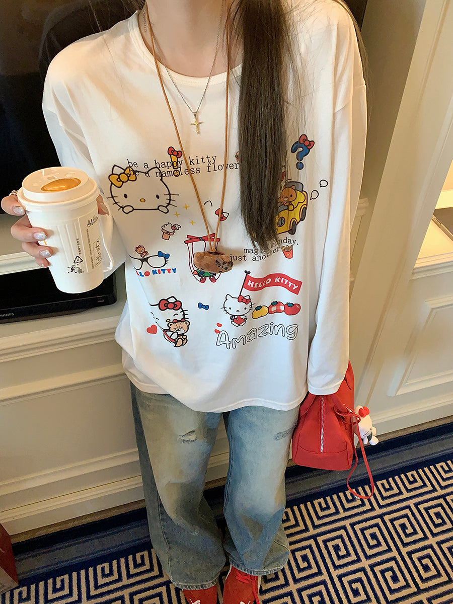 【tops】カートゥーン長袖TシャツG23719