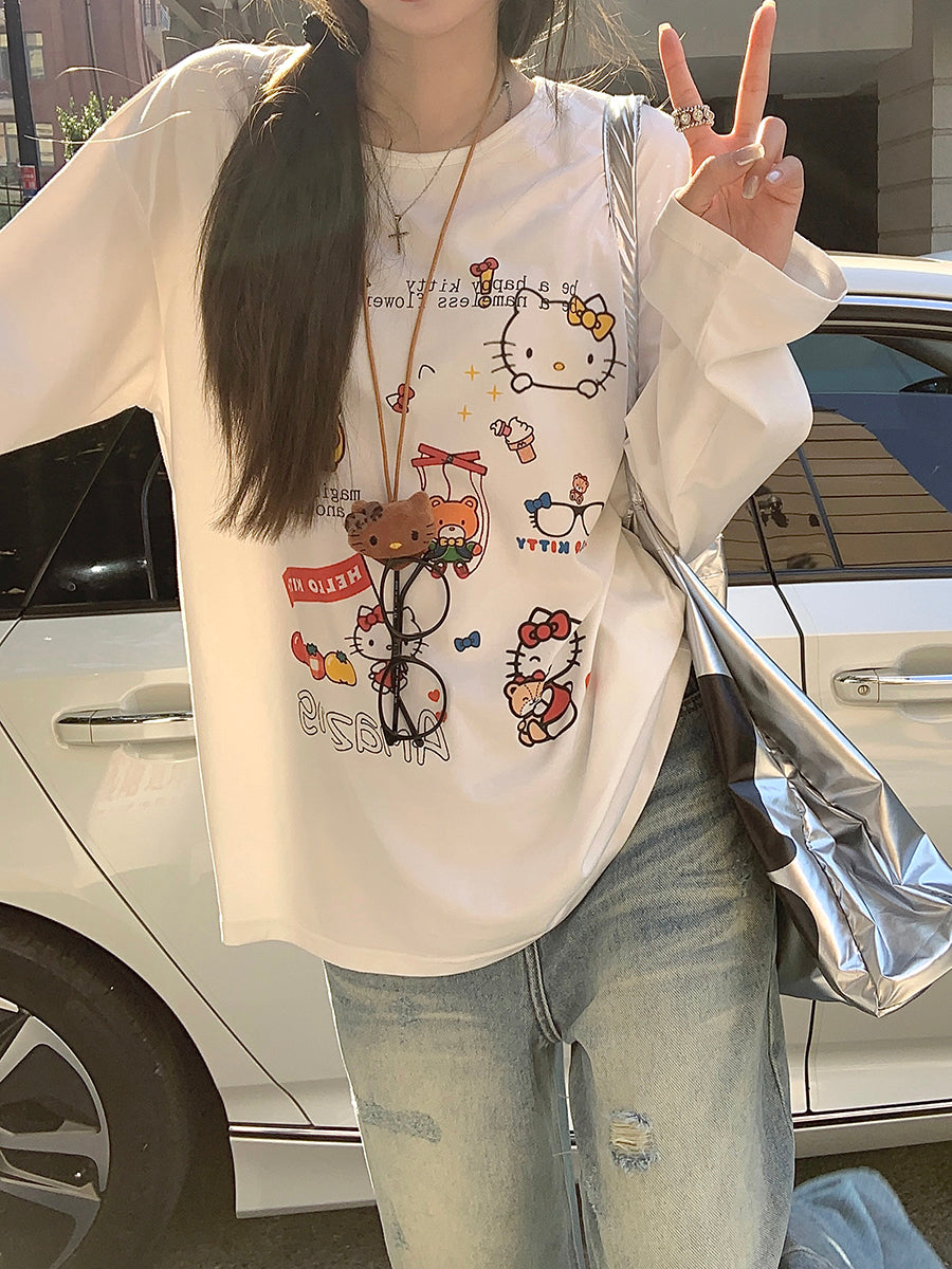 【tops】カートゥーン長袖TシャツG23719