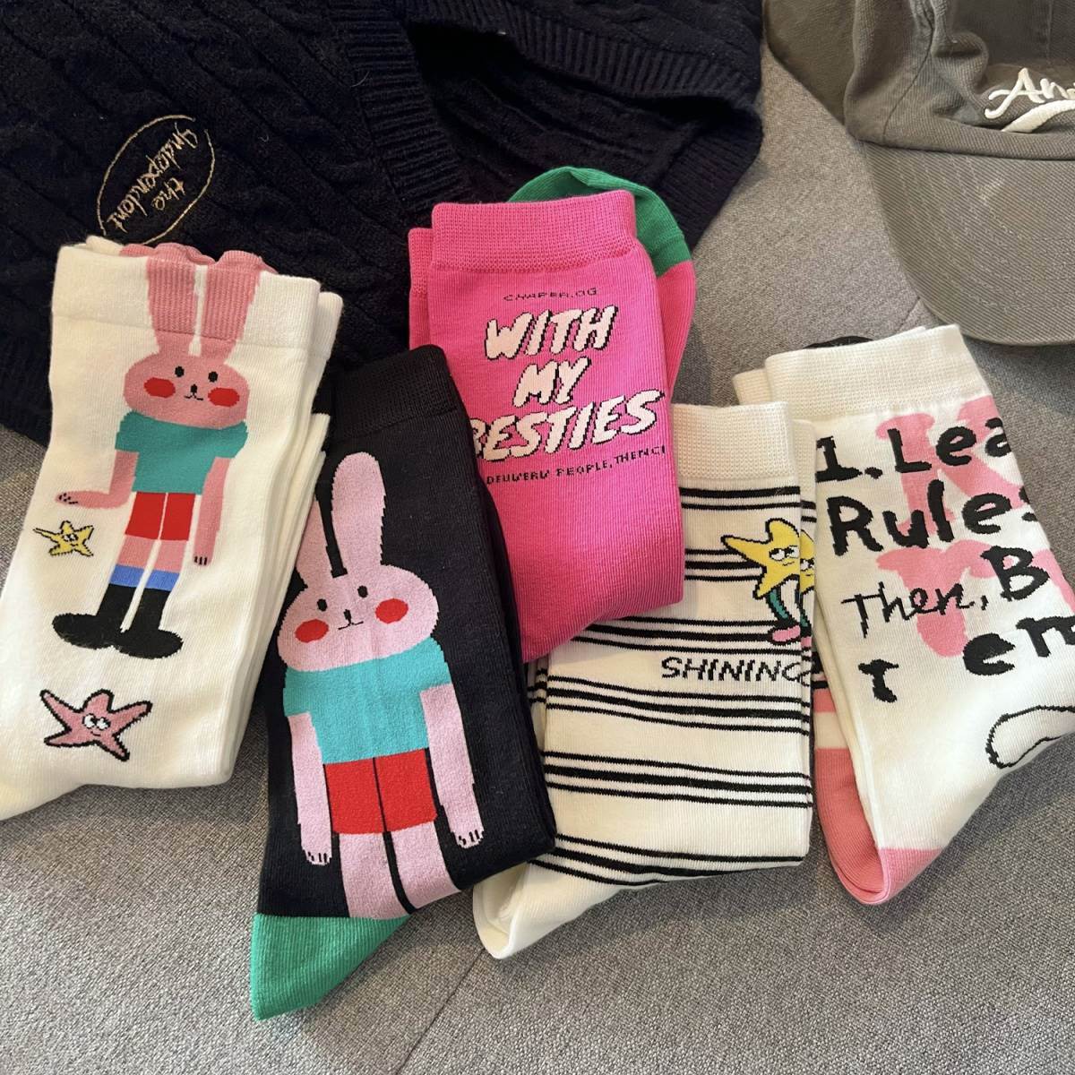 【ホーム・生活】5点セットキュート靴下G23763