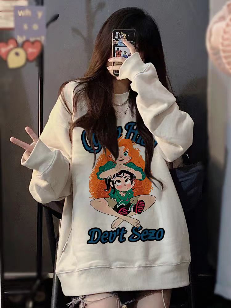 【tops】ラウンドネック春秋長袖パーカーG23786