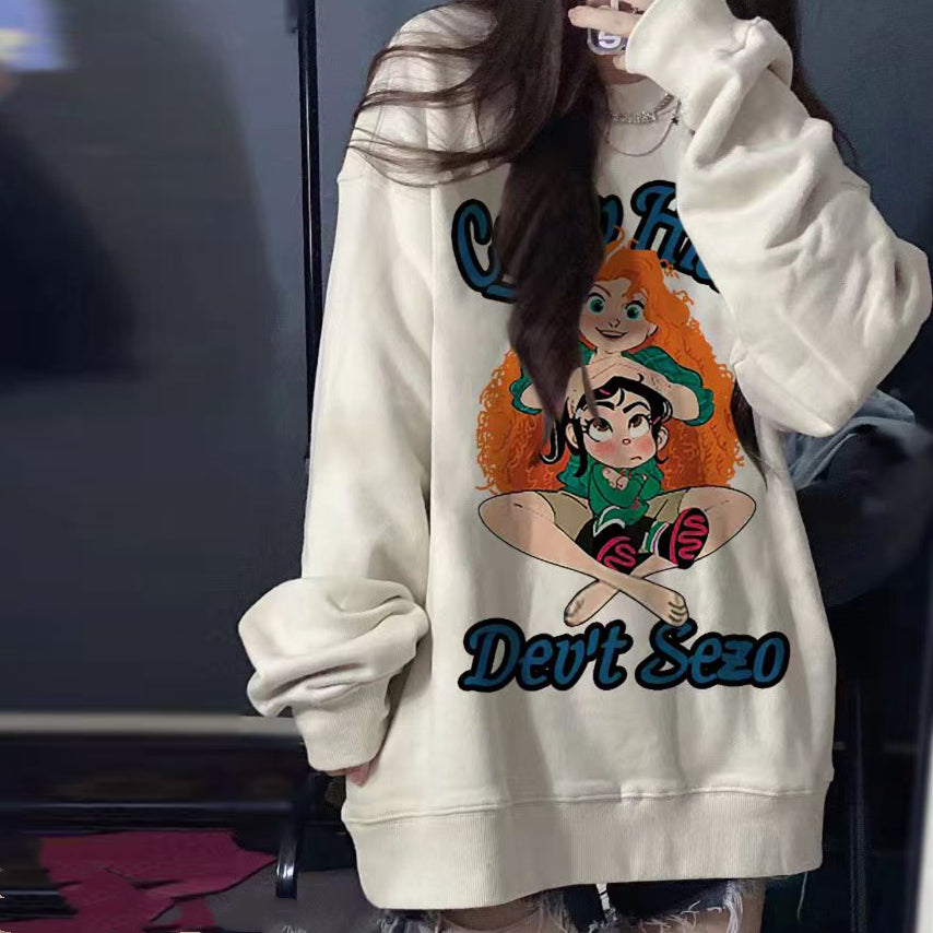 【tops】ラウンドネック春秋長袖パーカーG23786