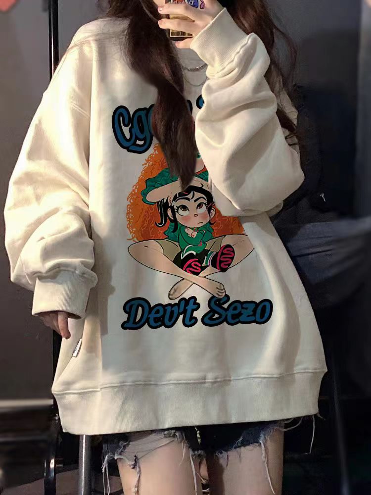 【tops】ラウンドネック春秋長袖パーカーG23786