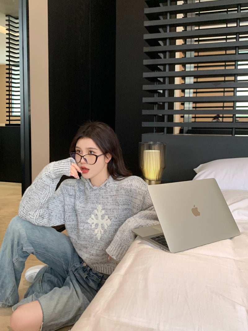 【tops】フード付き秋ニットセーターG23795