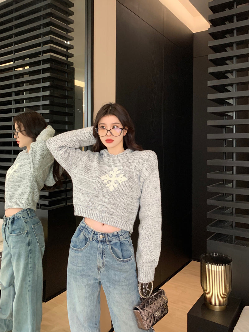 【tops】フード付き秋ニットセーターG23795