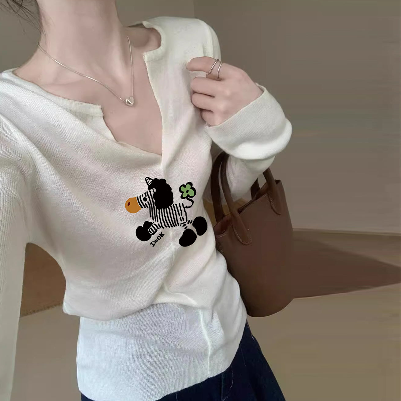 【tops】長袖ニットトップスG23801