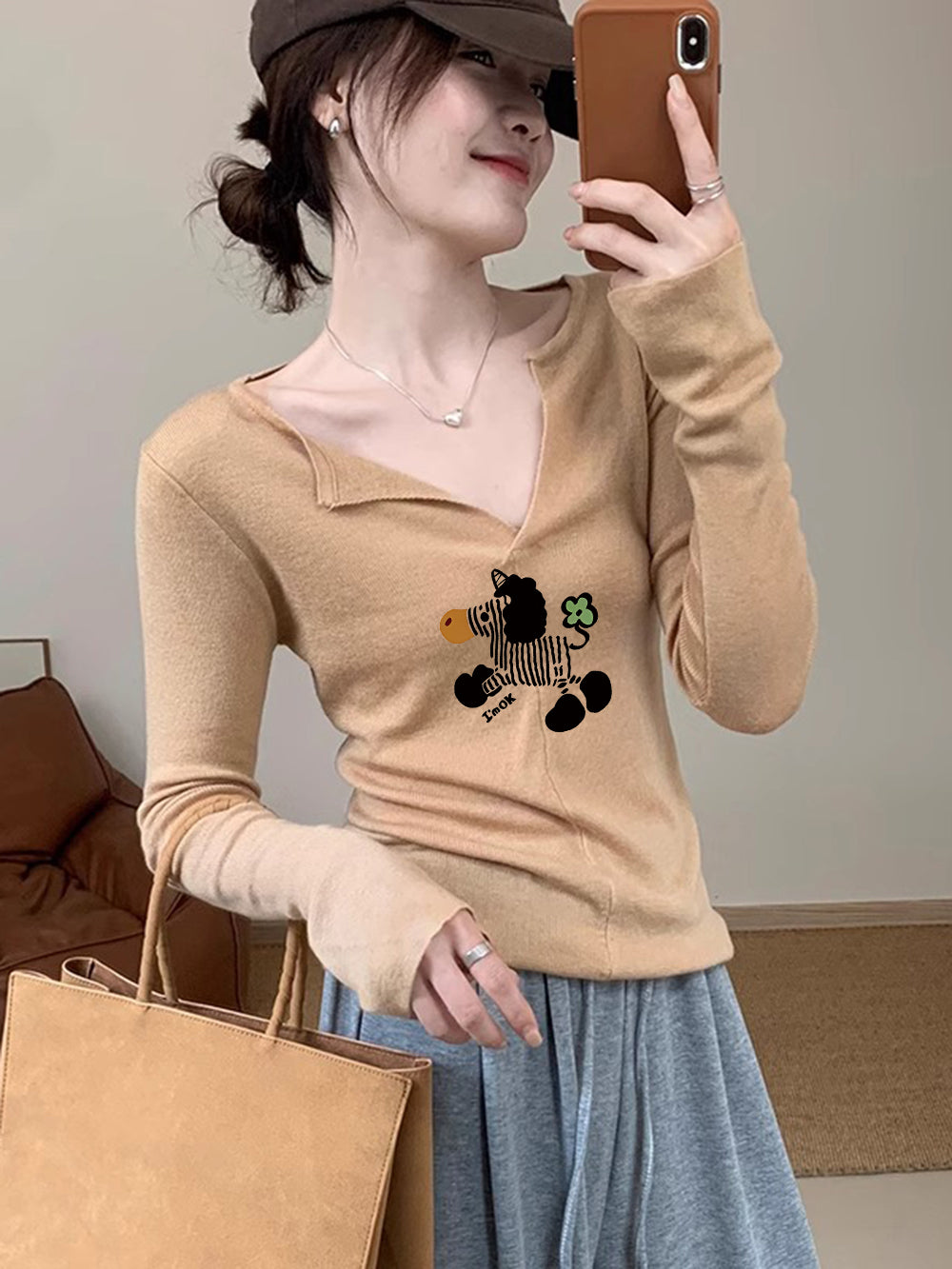 【tops】長袖ニットトップスG23801