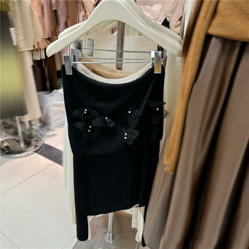 【tops】オフショルダーニットトップスG23807