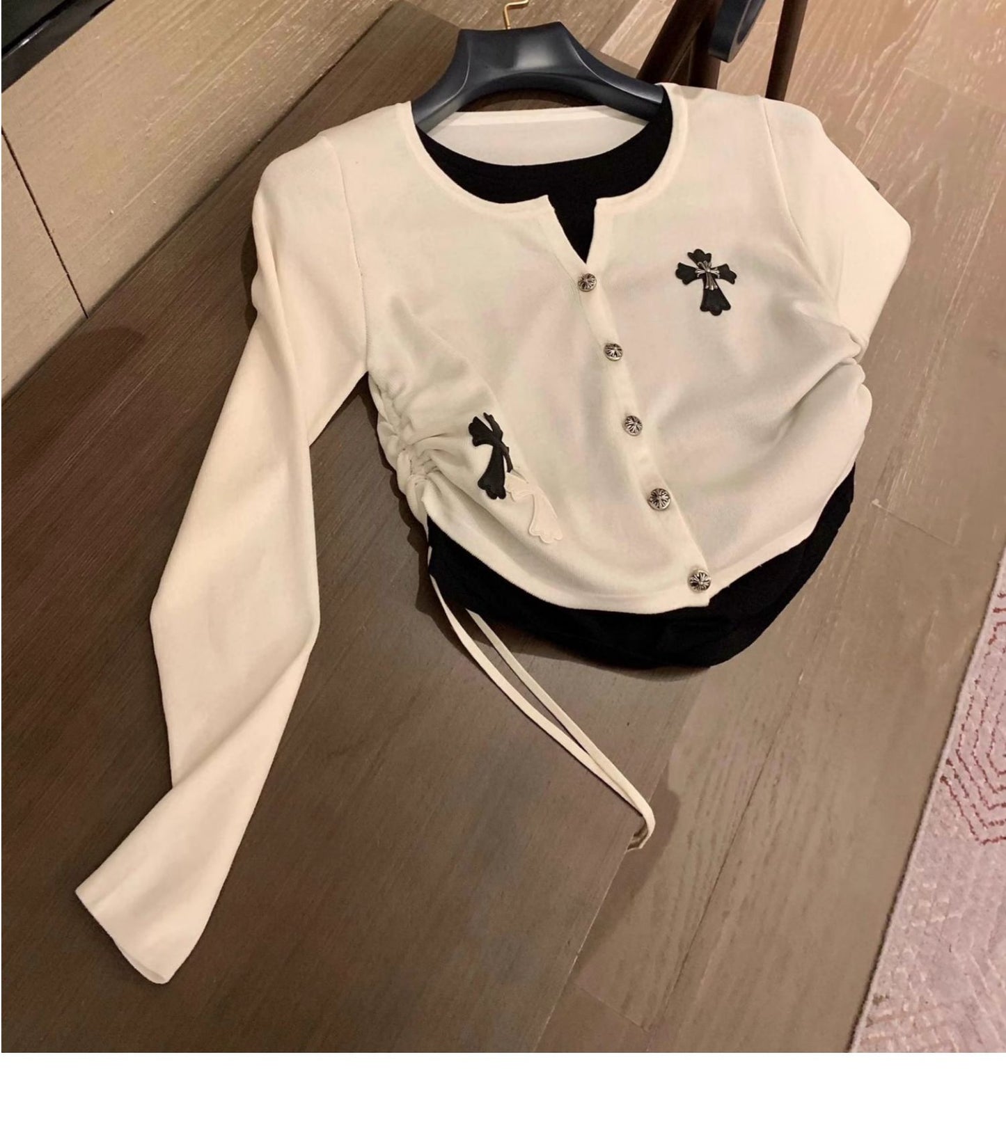 【tops】偽二つ切り替え長袖TシャツG23812