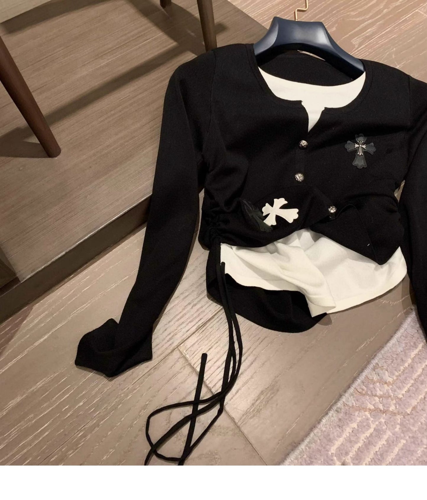 【tops】偽二つ切り替え長袖TシャツG23812